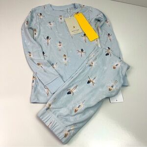 Petit Lem Girls Ballerina Pajama Set Blue Holiday Snowflake Sz 5 NWT